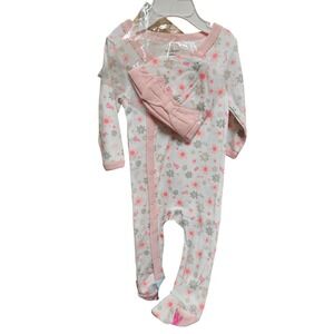 NFL‎ Baby Newborn Girl Footed Pajamas with Headband, Detroit Lions Size 3-6M